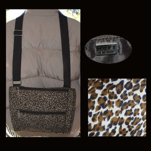 MAXX NEW YORK Leopard Prnt Messenger Crossbody Bag